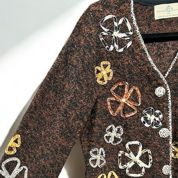 🌻Design Options by Philip & Jane Gordon Wearable Art Cardigan Size Small - Picture 5 of 11